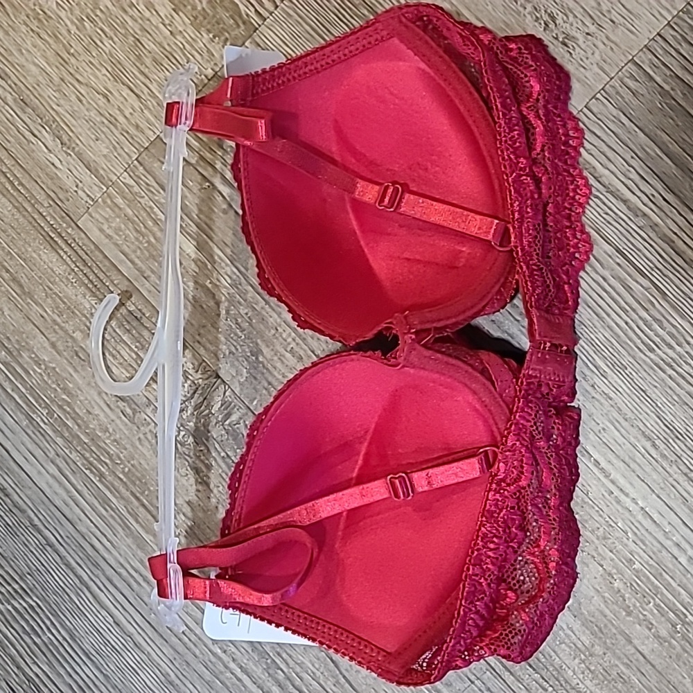 Set OF 3 Rene Rofe Lace Bras Red, Green, & Blue - Picture 4 of 12